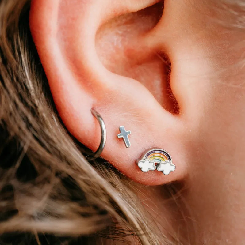 Rainbow Flat Back Earrings