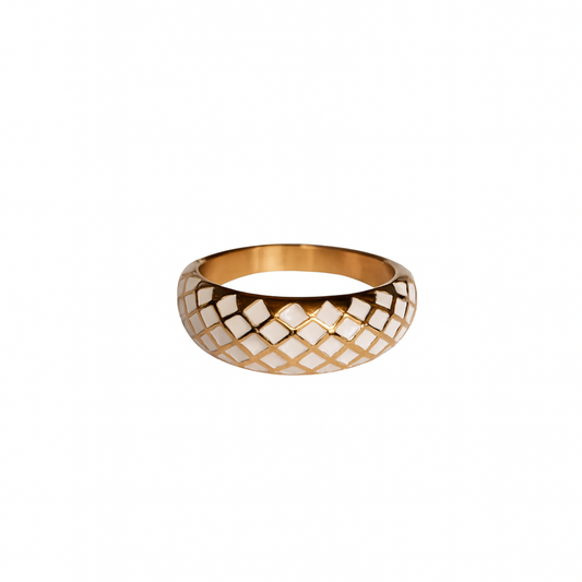 Golden Check Ring