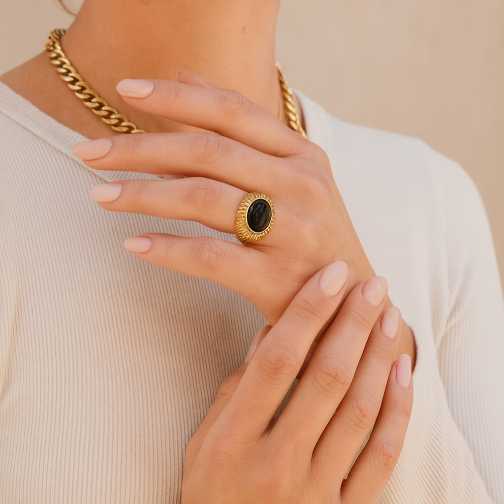 Black Lunar Eclipse Ring