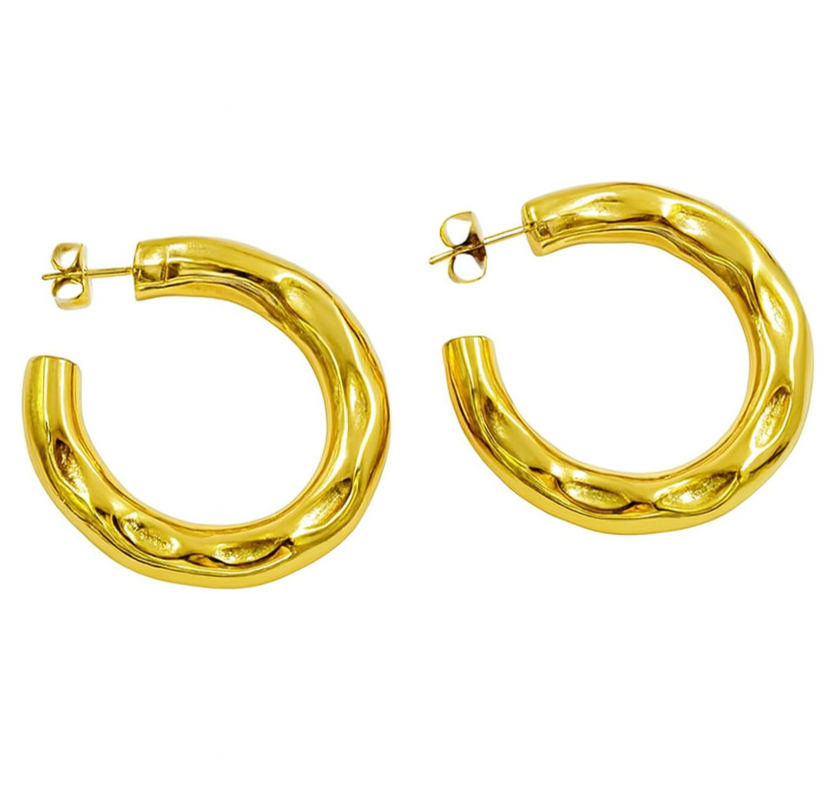 Gilded Texture Hoops
