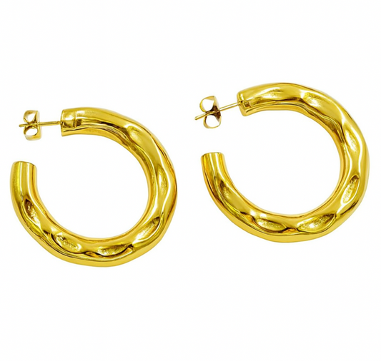 Gilded Texture Hoops