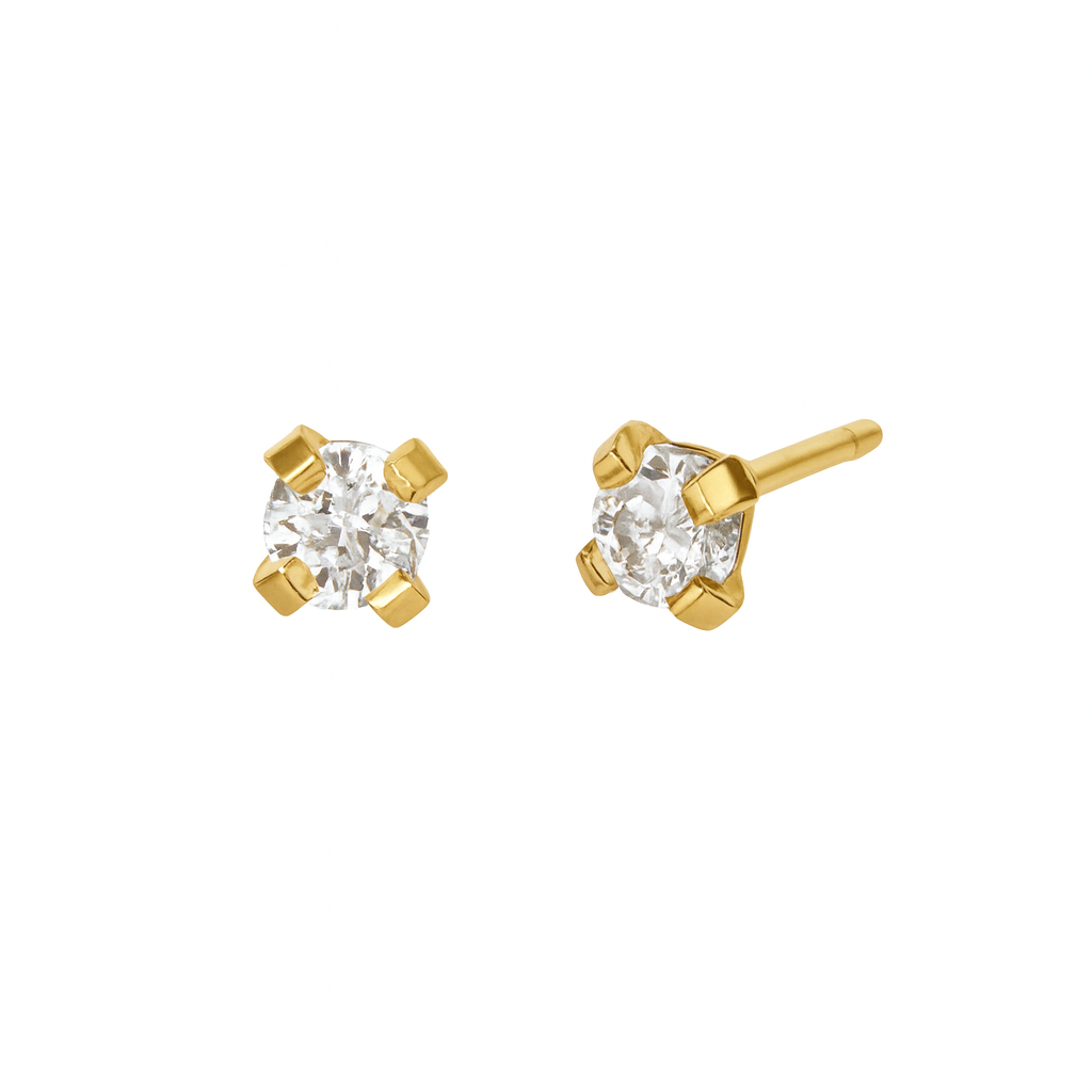 Solitaire Pronged Earrings