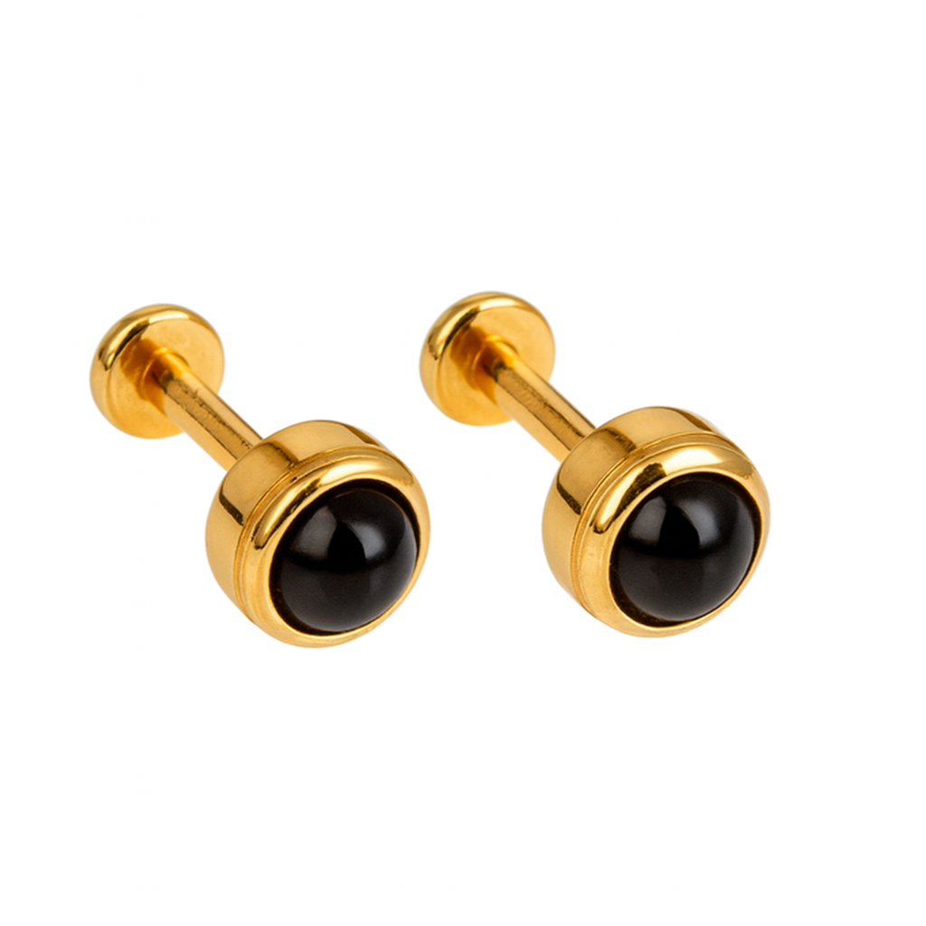 14k Gold Stone Flat Backs