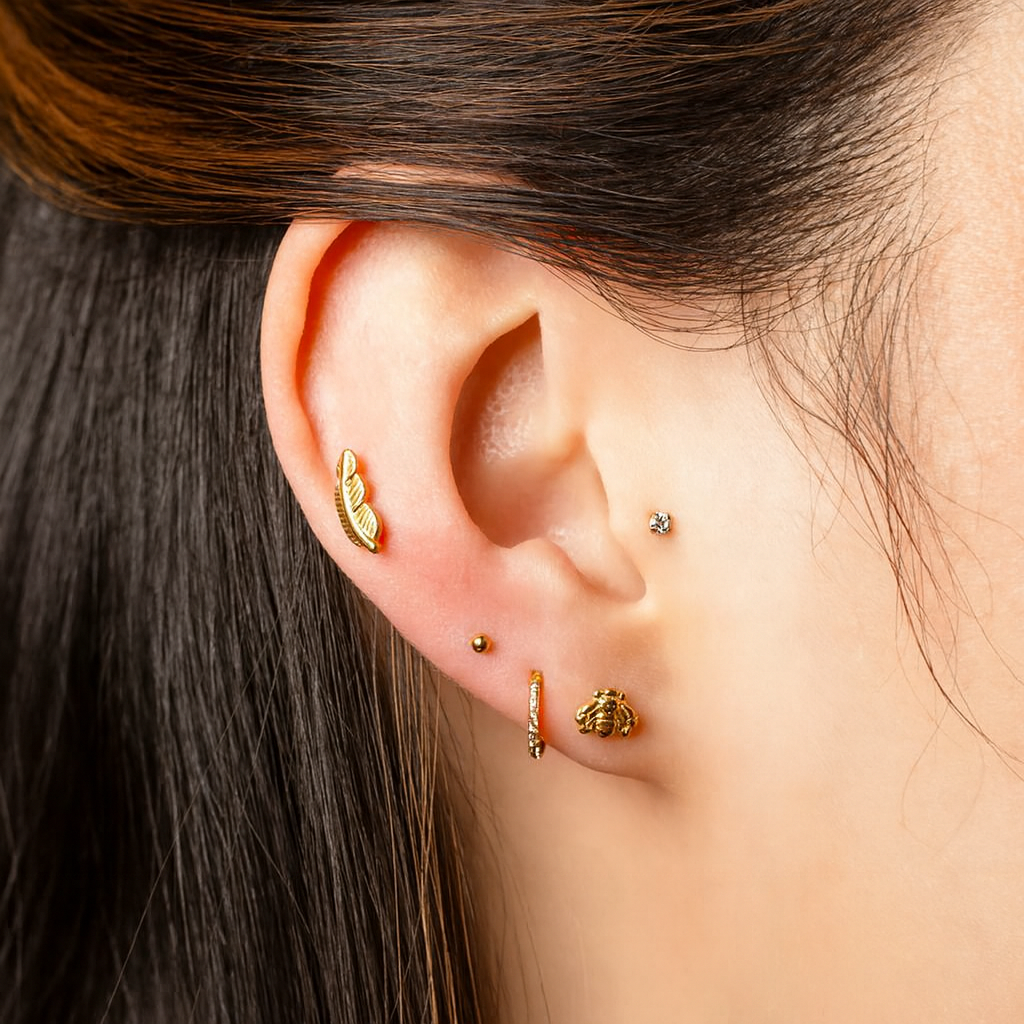 Bee Flat Back Earrings