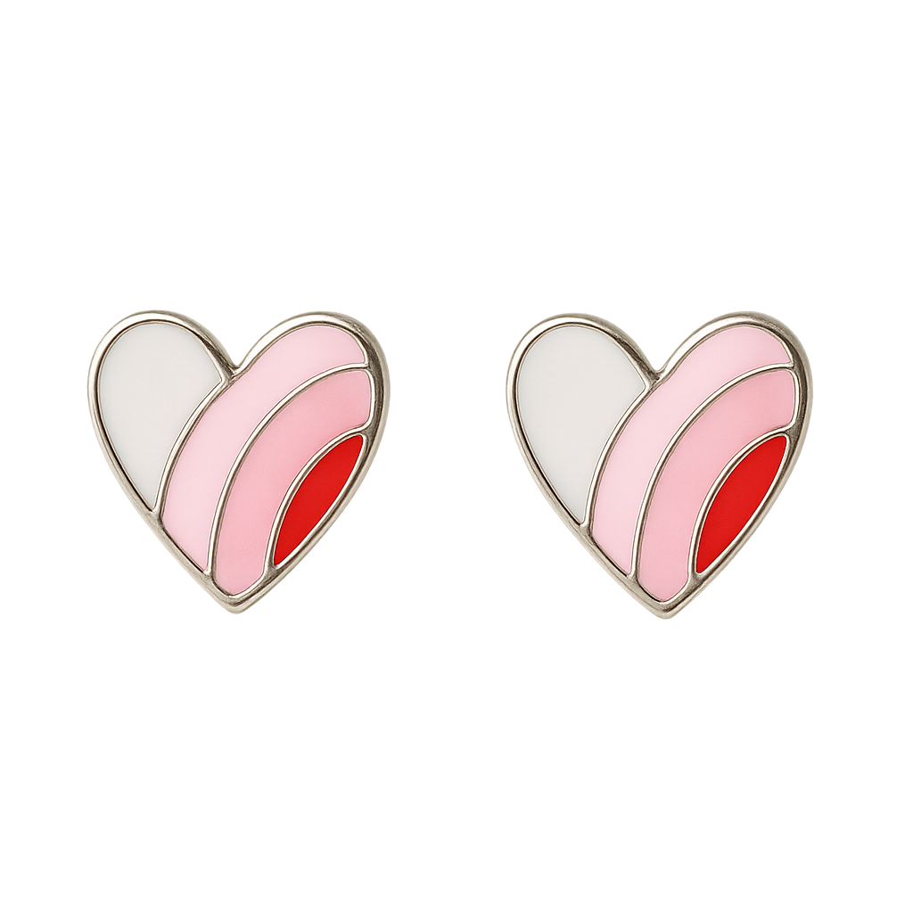 Rainbow Heart Flat Back