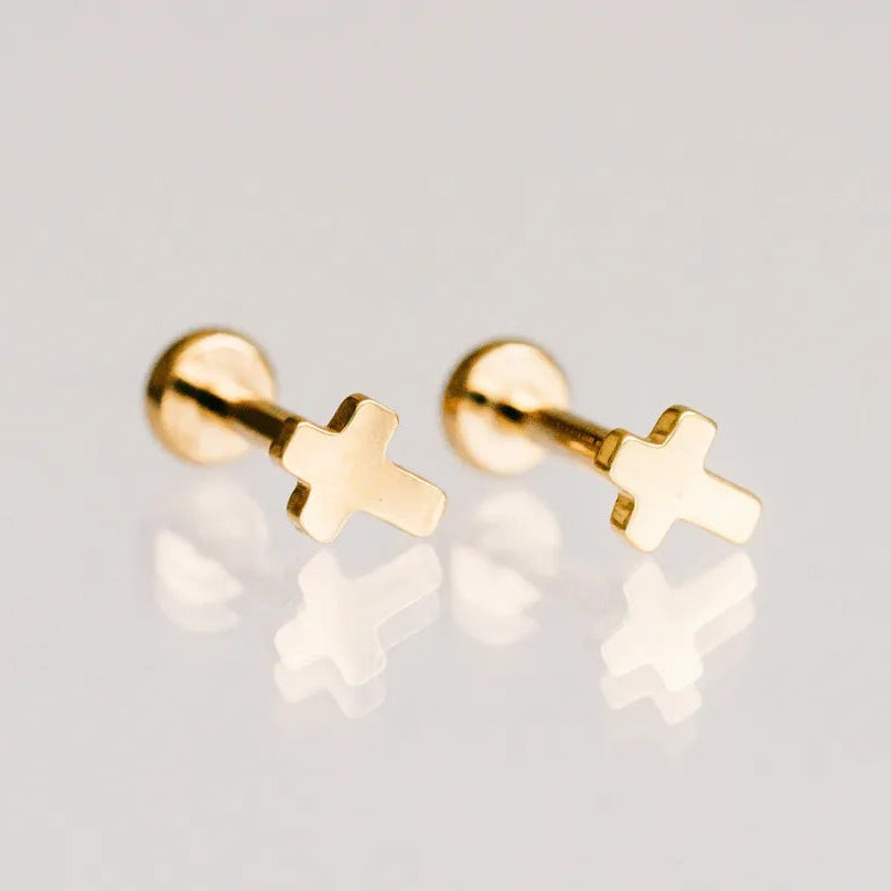 Cross Flat Back Earrings