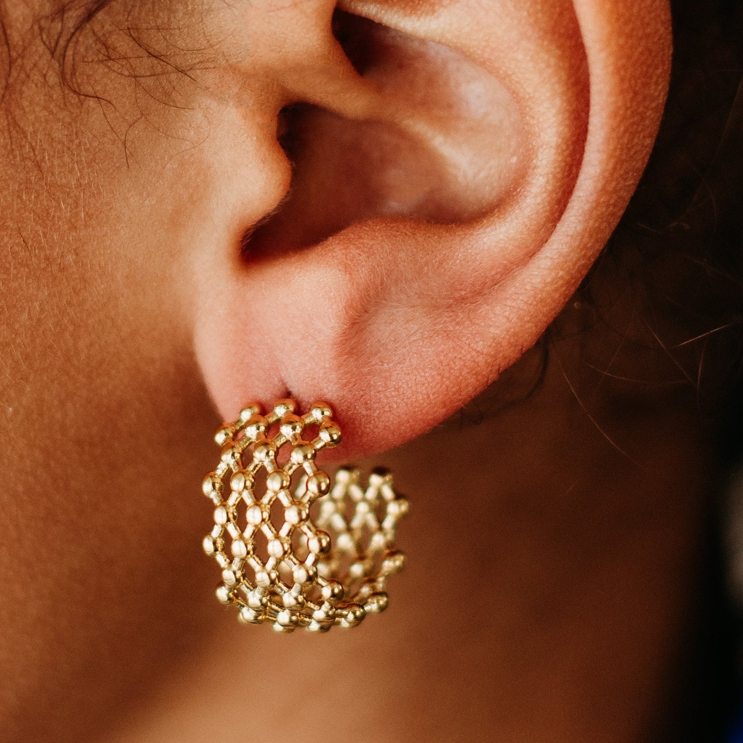 Golden Honeycomb Hoops