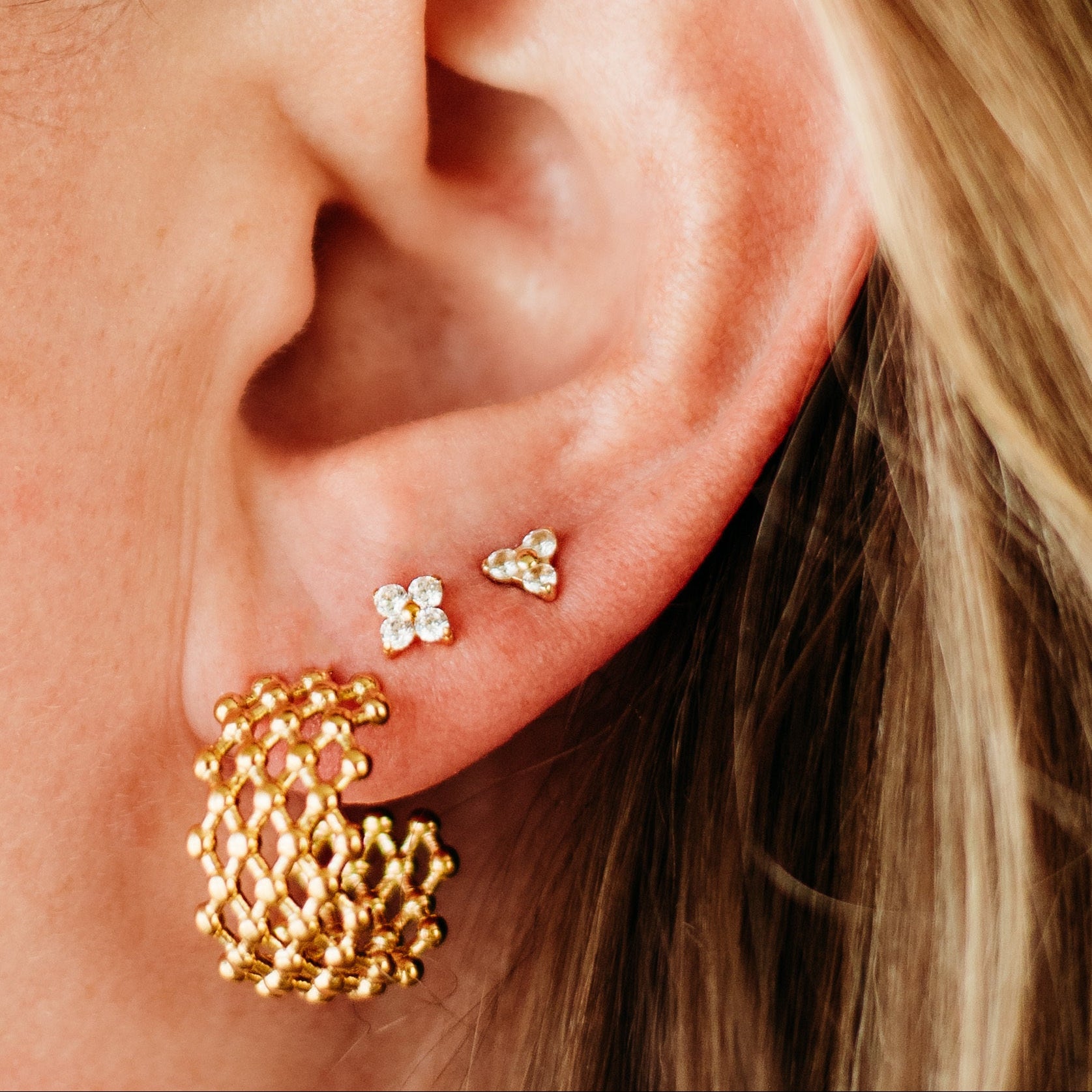 Golden Honeycomb Hoops