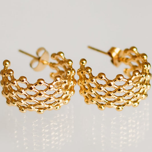 Golden Honeycomb Hoops