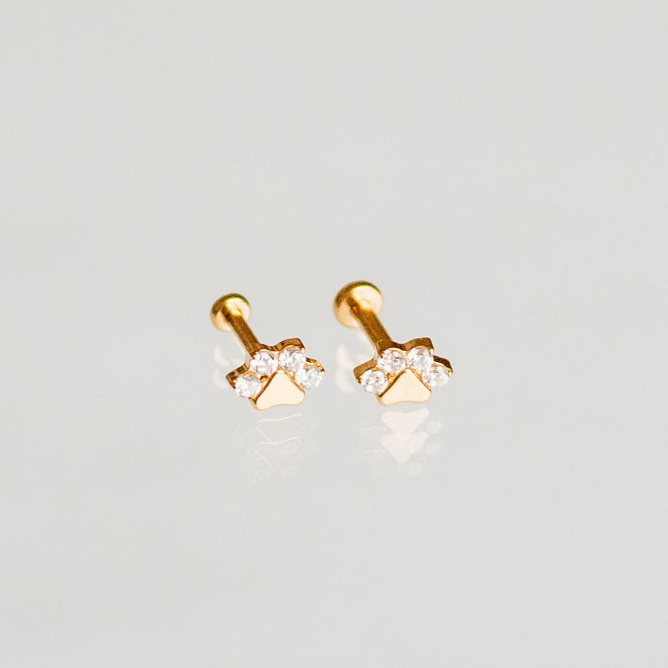 Paw Print Flat Back Earring