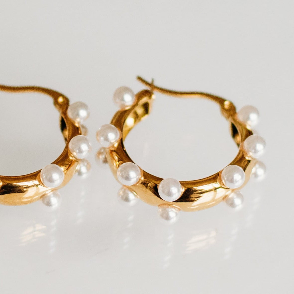 Moonlit Pearl Hoops