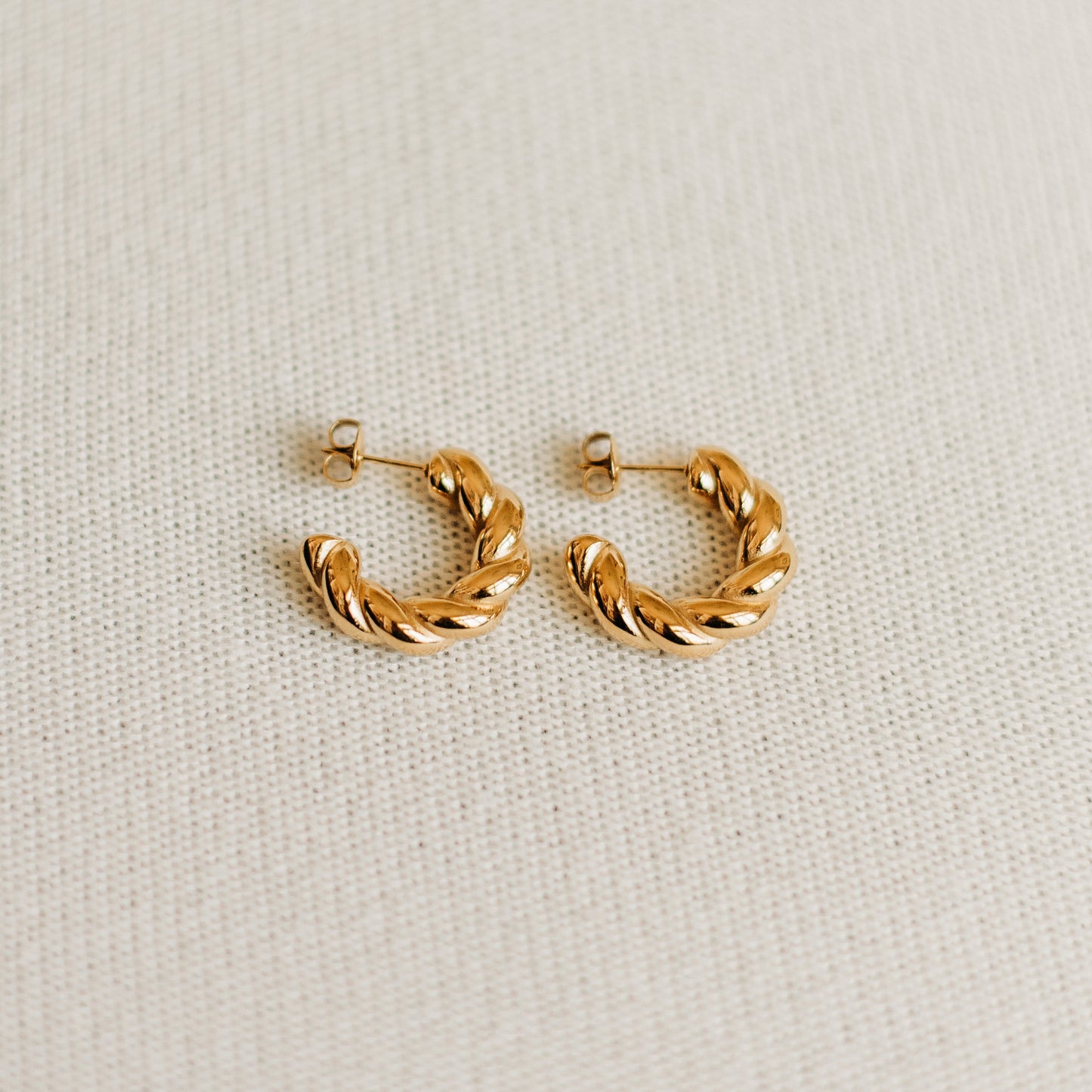 Golden Twist Hoops