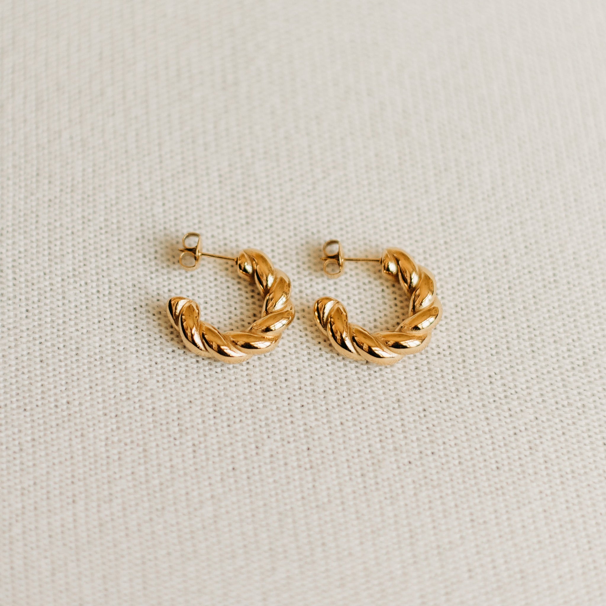 Golden Twist Hoops