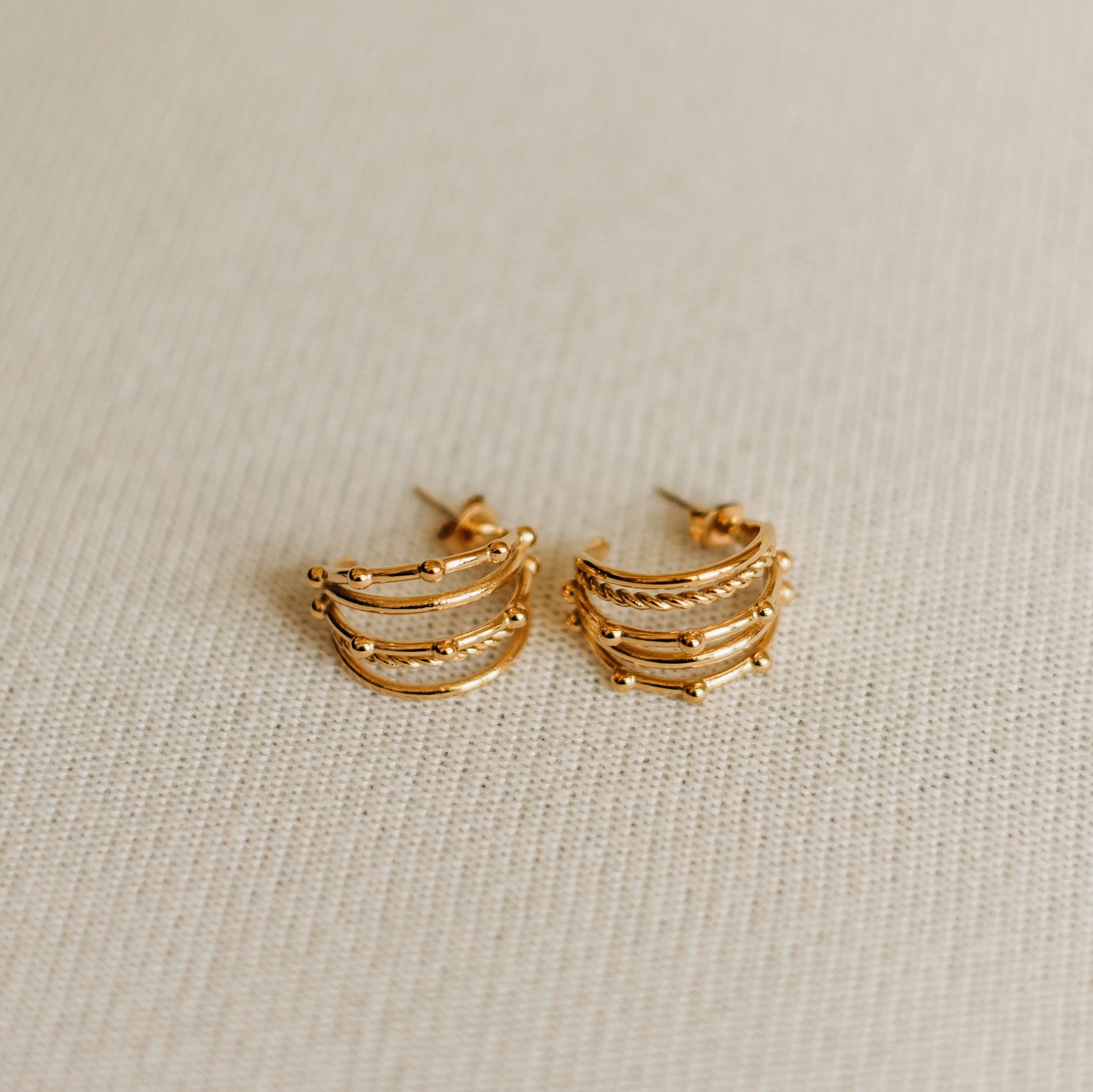Golden Stack Hoops