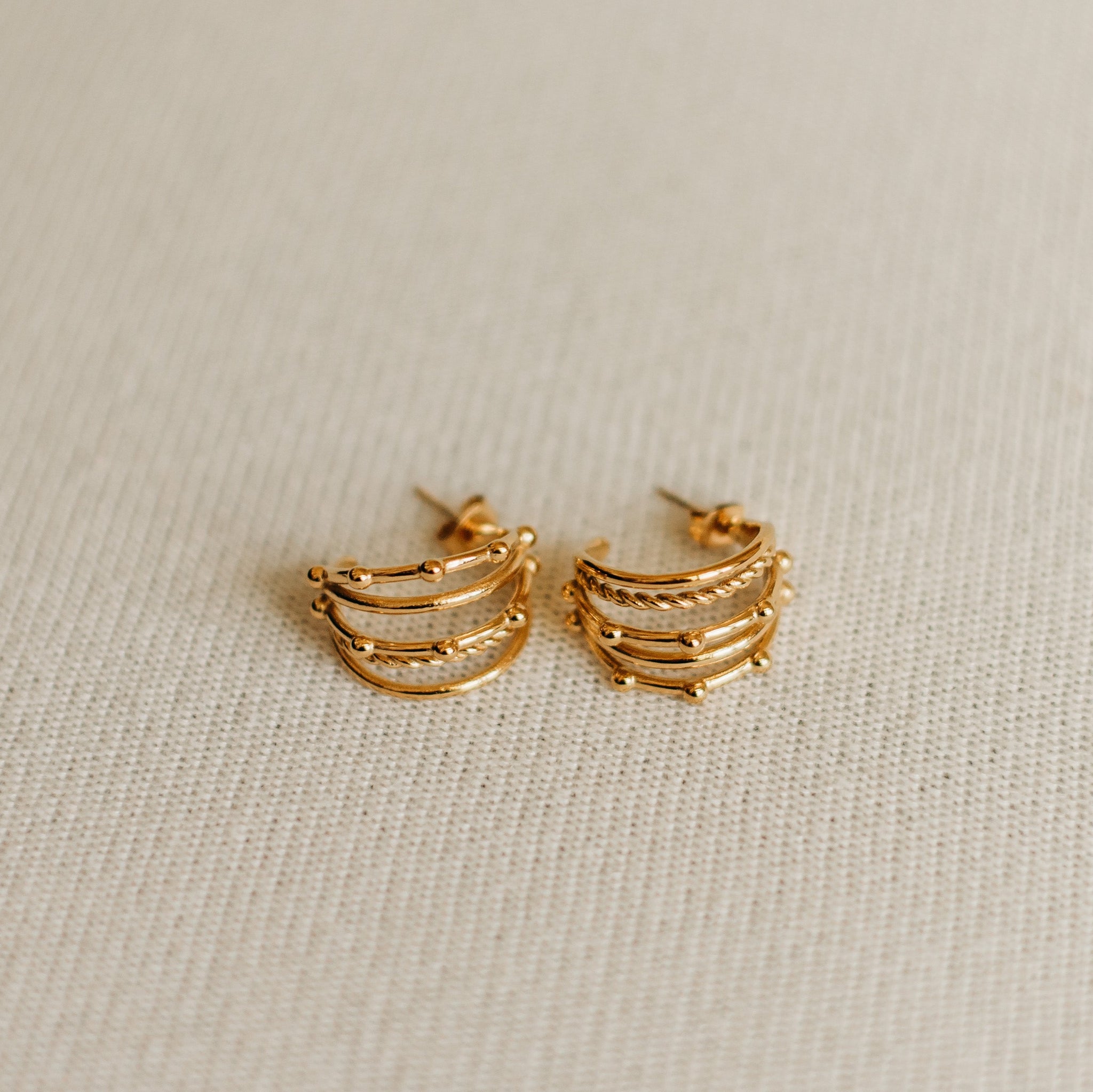 Golden Stack Hoops