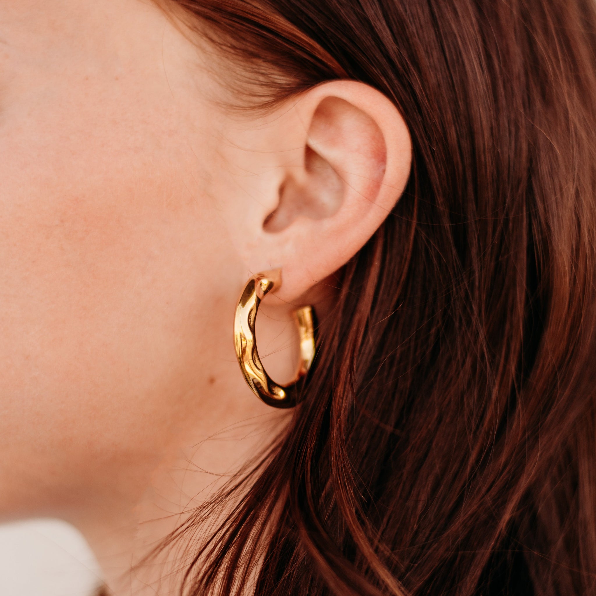 Gilded Texture Hoops