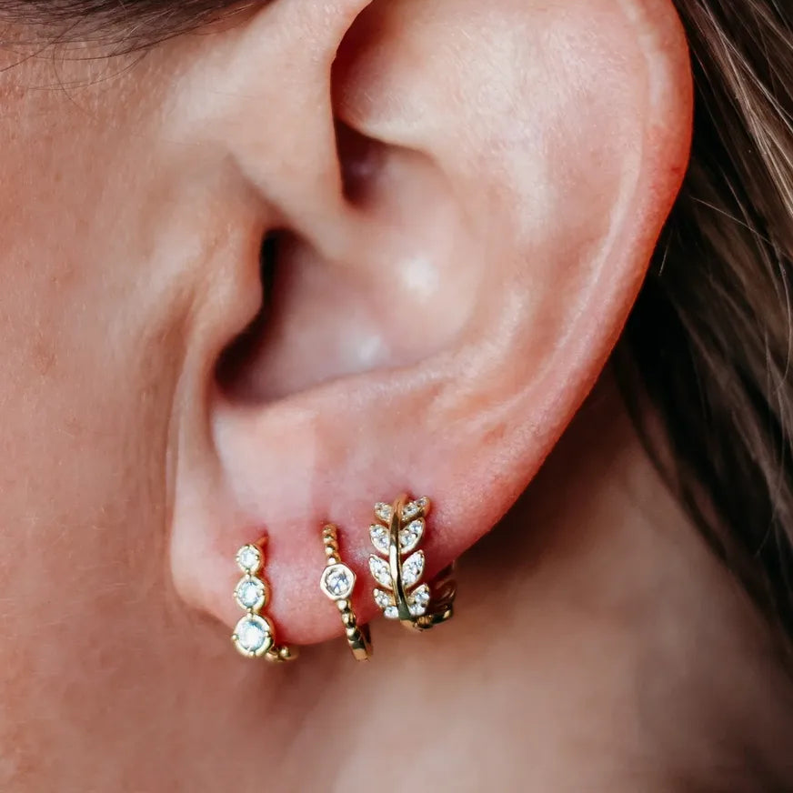 Dainty Diamond Hoops