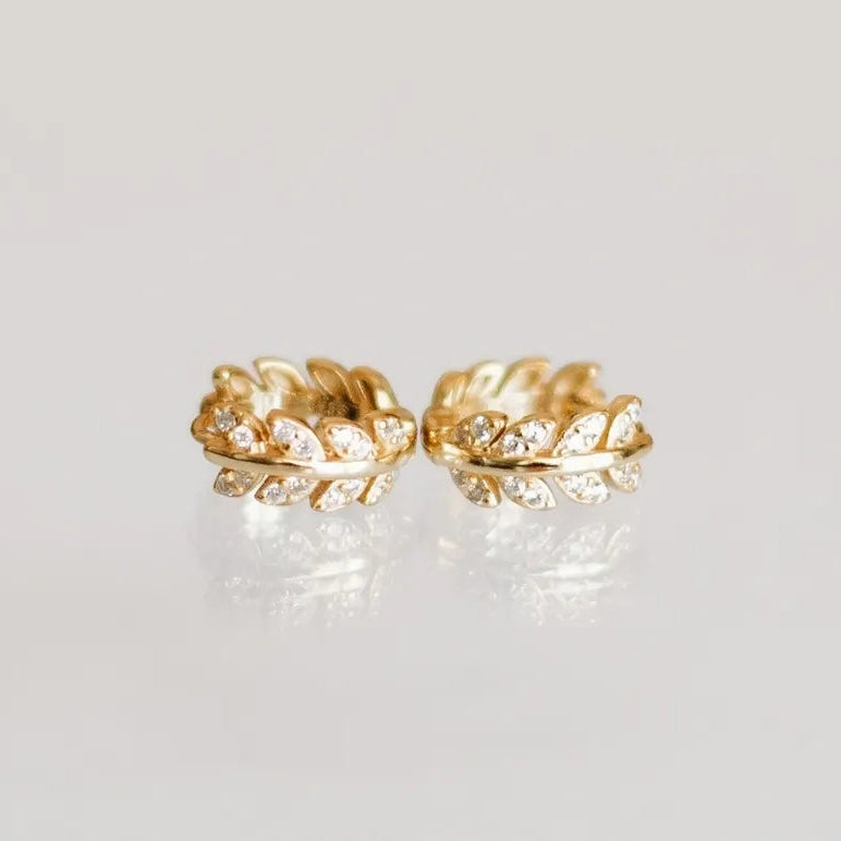 Diamond Leaf Hoops