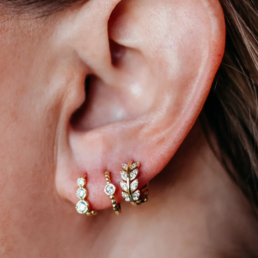 Diamond Leaf Hoops