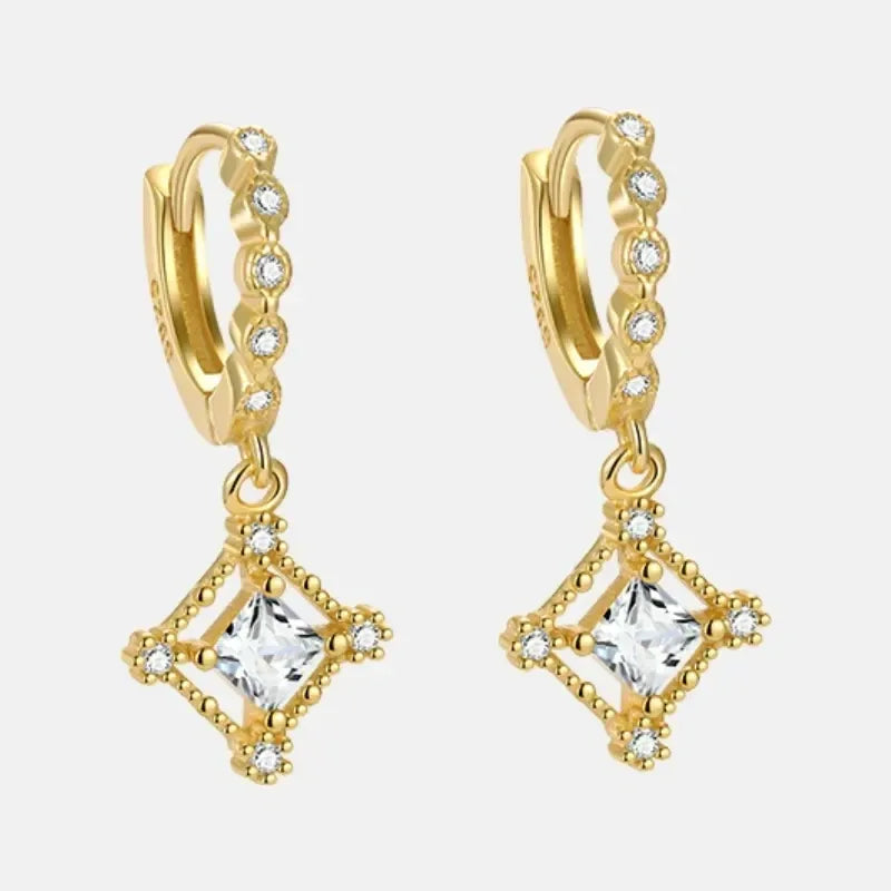 Diamond Triangle Hoops