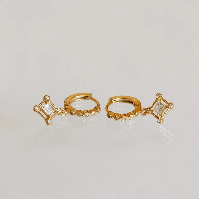 Diamond Triangle Hoops