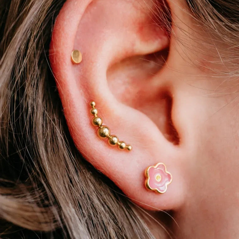 Lux Ball Flat Back Earring