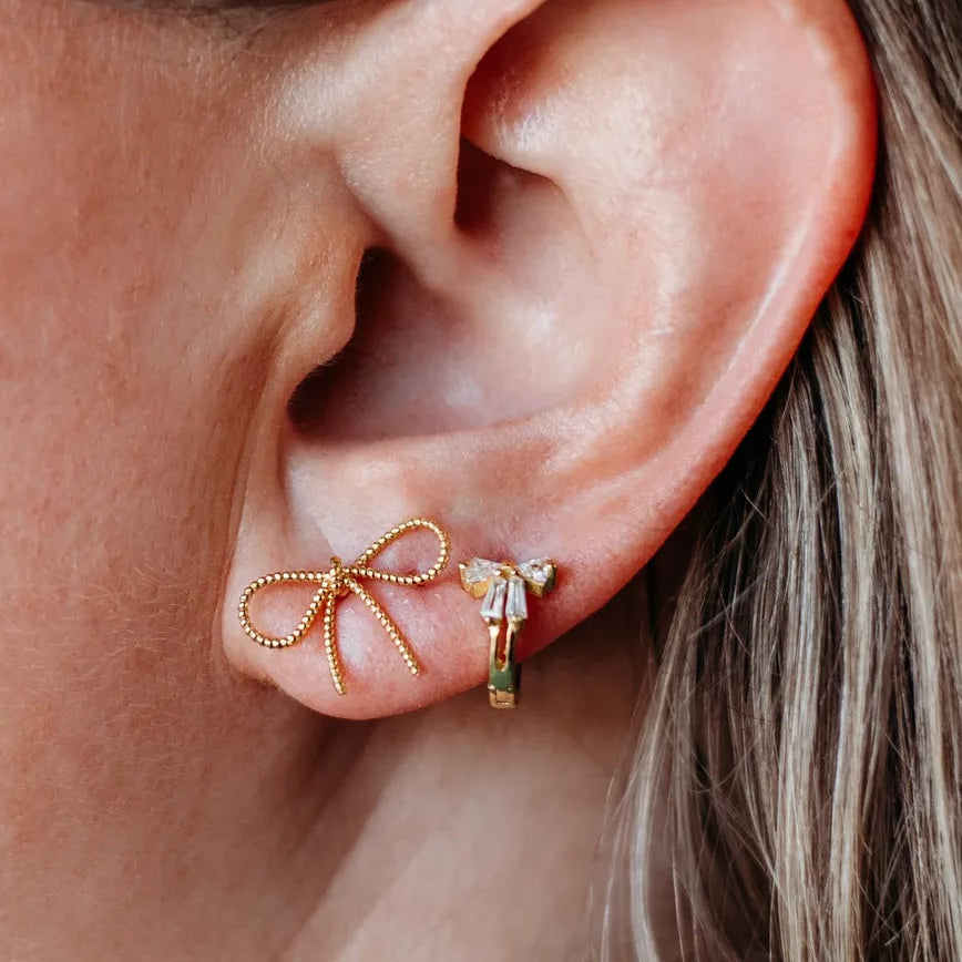 Tie The Know Bow Hoops