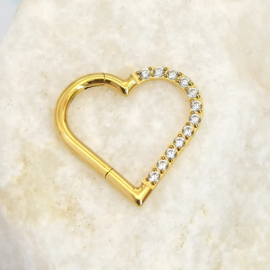 Titanium Heart Hoops