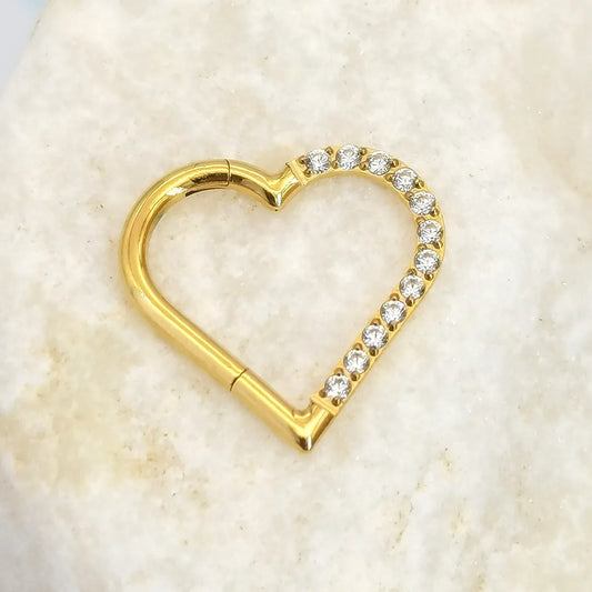 Titanium Heart Hoops